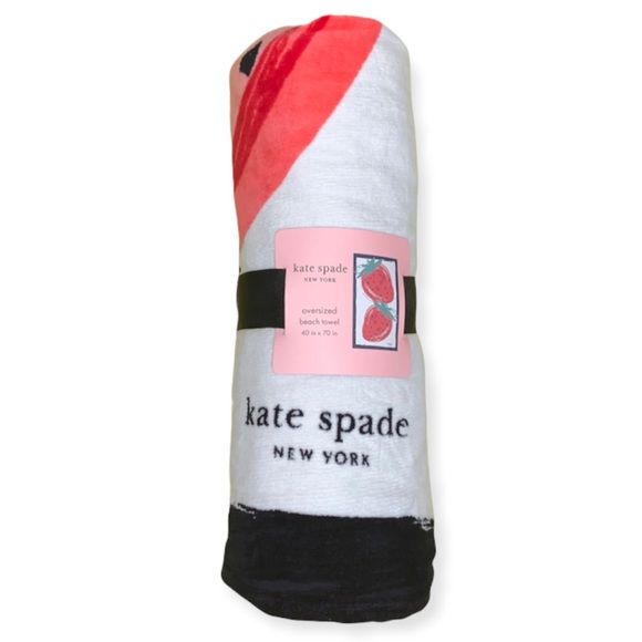 ♠️❤️kate spade New York 100% Cotton Oversized Beach Towel, Strawberry - Picture 8 of 15